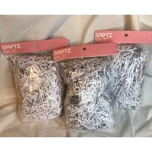 Spritz Paper Shred 2.5 Oz White/Silver Lot Of 3. NEW!!